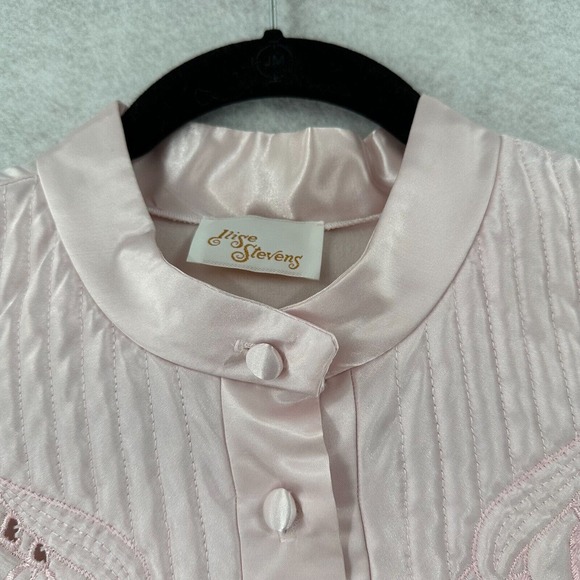 Vintage Ilise Elise Stevens Satin Ruffle Cottage Core Victorian Night Gown LARGE - Picture 11 of 16